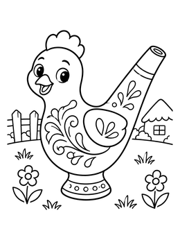 Free printable Cute Luxembourg Peckvillchen Bird Whistle coloring page