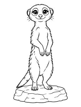 Free printable Cute Meerkat On A Rock coloring page