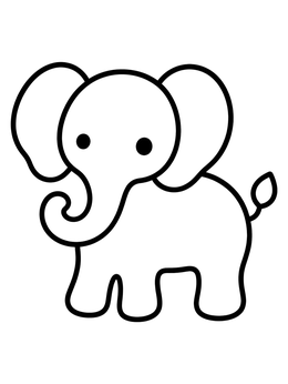 Free printable Cute Minimalist Baby Elephant coloring page