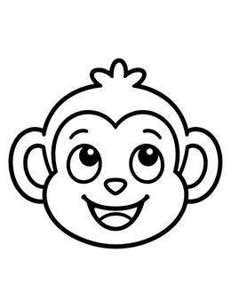 Free printable Cute Monkey Looking Up coloring page