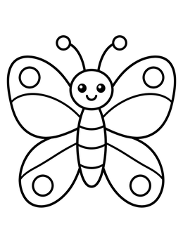 Free printable Cute Mosaic Butterfly For Toddlers coloring page