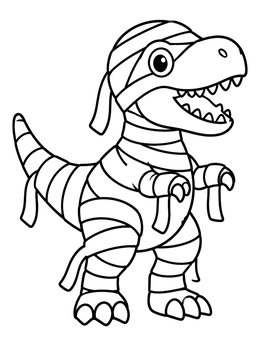 Free printable Cute Mummy T Rex coloring page