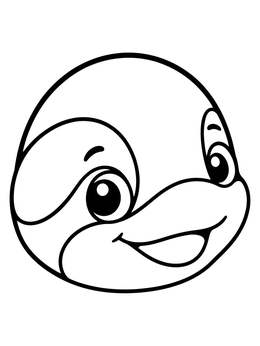 Free printable Cute Orca Face Close Up coloring page