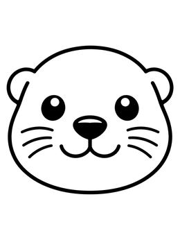 Free printable Cute Otter Face coloring page