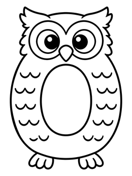 Free printable Cute Owl Shaped Like Letter O coloring page