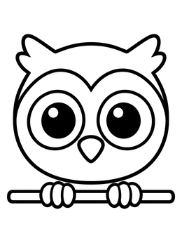 Free printable Cute Owl Peeking Over Branch coloring page