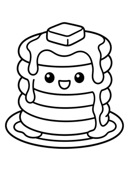 Free printable Cute Stack Of Breakfast Pancakes coloring page