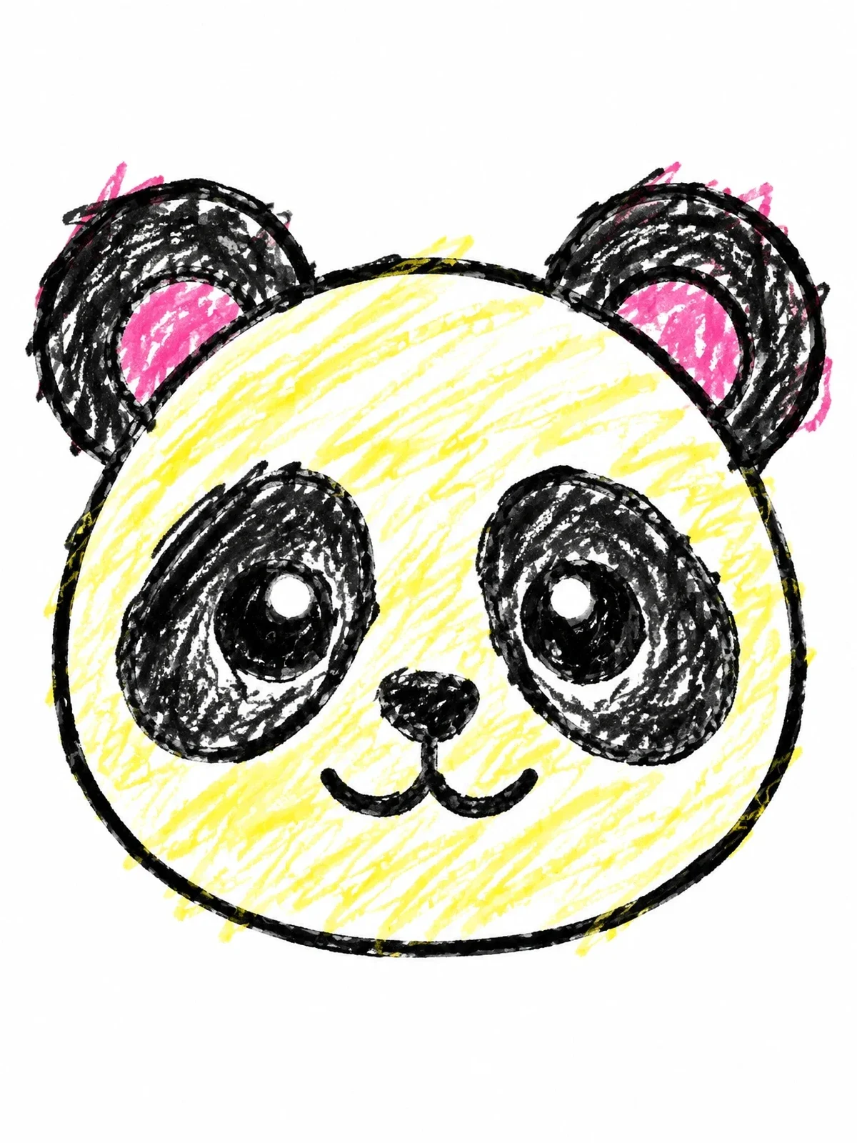Colored example of the Cute Panda Face coloring page