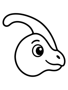Free printable Cute Parasaurolophus Head Profile coloring page