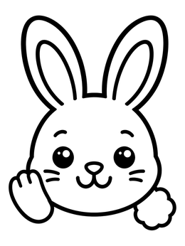 Free printable Cute Peeking Bunny Face coloring page