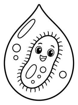 Free printable Cute Phytoplankton In A Water Drop coloring page