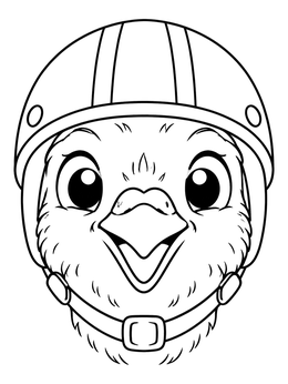 Free printable Cute Pigeon Wearing A Helmet coloring page