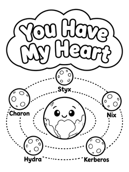 Free printable Cute Pluto And Its Moons coloring page