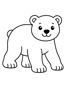 Free printable Cute Polar Bear Cub Walking coloring page
