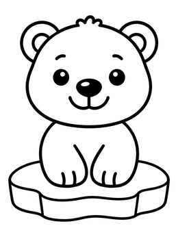 Free printable Cute Polar Bear On Ice coloring page