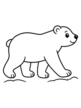 Free printable Cute Polar Bear Walking coloring page