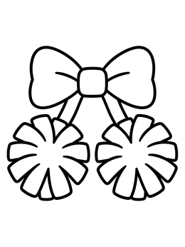Free printable Cute Pom Pom Ribbon Bow coloring page
