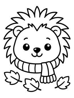 Free printable Cute Porcupine Wearing Cozy Scarf coloring page