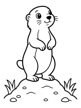 Free printable Cute Prairie Dog On A Mound coloring page
