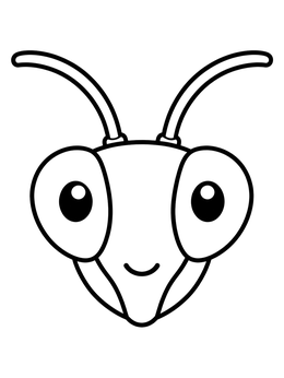 Free printable Cute Praying Mantis Face coloring page