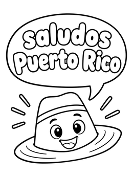 Free printable Cute Puerto Rican Pava Hat coloring page