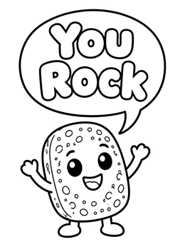 Free printable Cute Pumice Stone Saying You Rock coloring page
