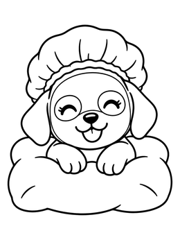 Free printable Cute Puppy At The Spa coloring page