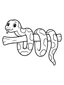 Free printable Cute Python On A Tree Branch coloring page