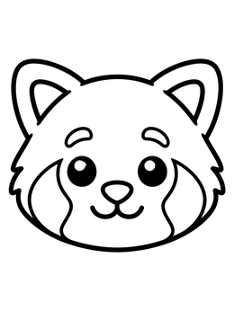 Free printable Cute Red Panda Face coloring page