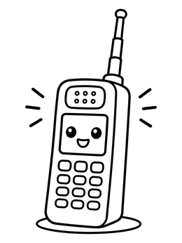 Free printable Cute Retro Mobile Phone coloring page