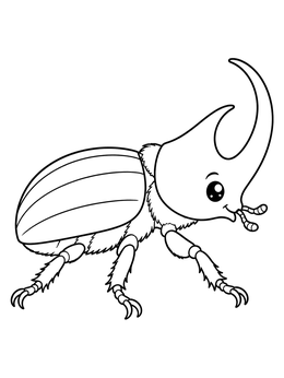 Free printable Cute Rhinoceros Beetle Profile coloring page