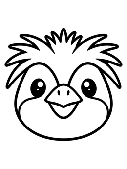 Free printable Cute Rockhopper Penguin Face coloring page