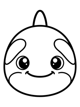 Free printable Cute Round Baby Orca Face coloring page