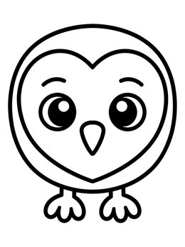 Free printable Cute Round Baby Owl coloring page