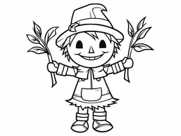 Cute Scarecrow Coloring Book cover page
