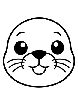Free printable Cute Sea Lion Face coloring page