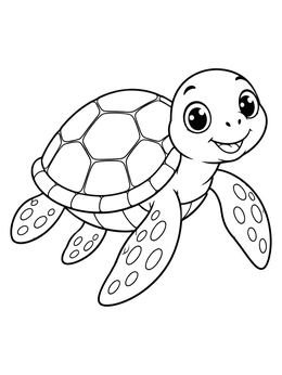 Free printable Cute Little Sea Turtle coloring page