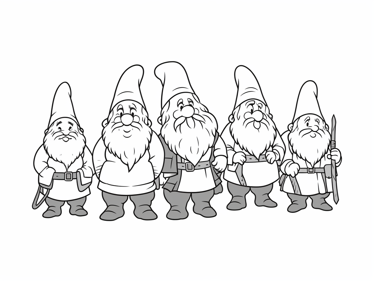 Cute Seven Dwarfs Coloring Picture - Coloring Page