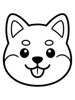 Free printable Cute Shiba Inu Puppy Face coloring page