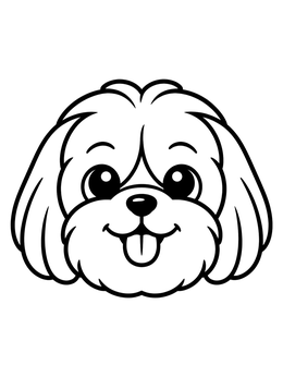 Free printable Cute Shih Tzu Puppy Face coloring page