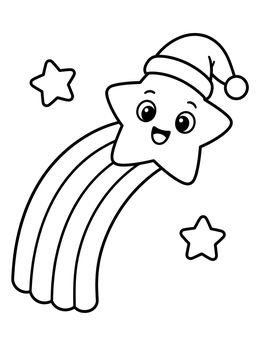 Free printable Cute Star With Sleeping Cap coloring page