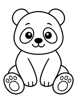 Free printable Cute Sitting Baby Panda coloring page