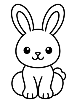 Free printable Cute Easter Bunny Illustration coloring page