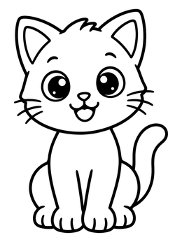 Free printable Cute Sitting Little Kitten coloring page