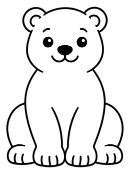 Free printable Cute Sitting Polar Bear Cub coloring page