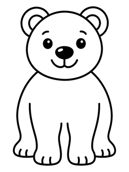 Free printable Cute Sitting Polar Bear Cub coloring page