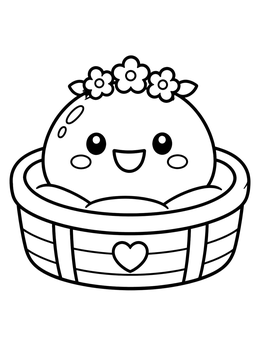 Free printable Cute Slime With Flower Crown coloring page