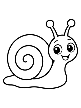 Free printable Cute Smiling Cartoon Snail coloring page