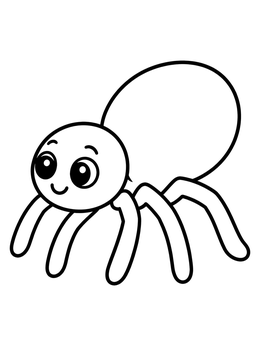 A cheerful cartoon character on this spider coloring page with big eyes and round body.
