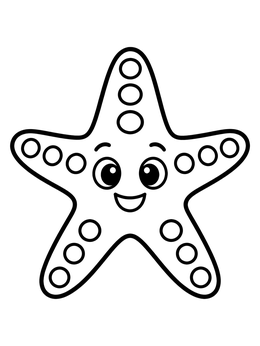 Free printable Cute Smiling Cartoon Starfish coloring page